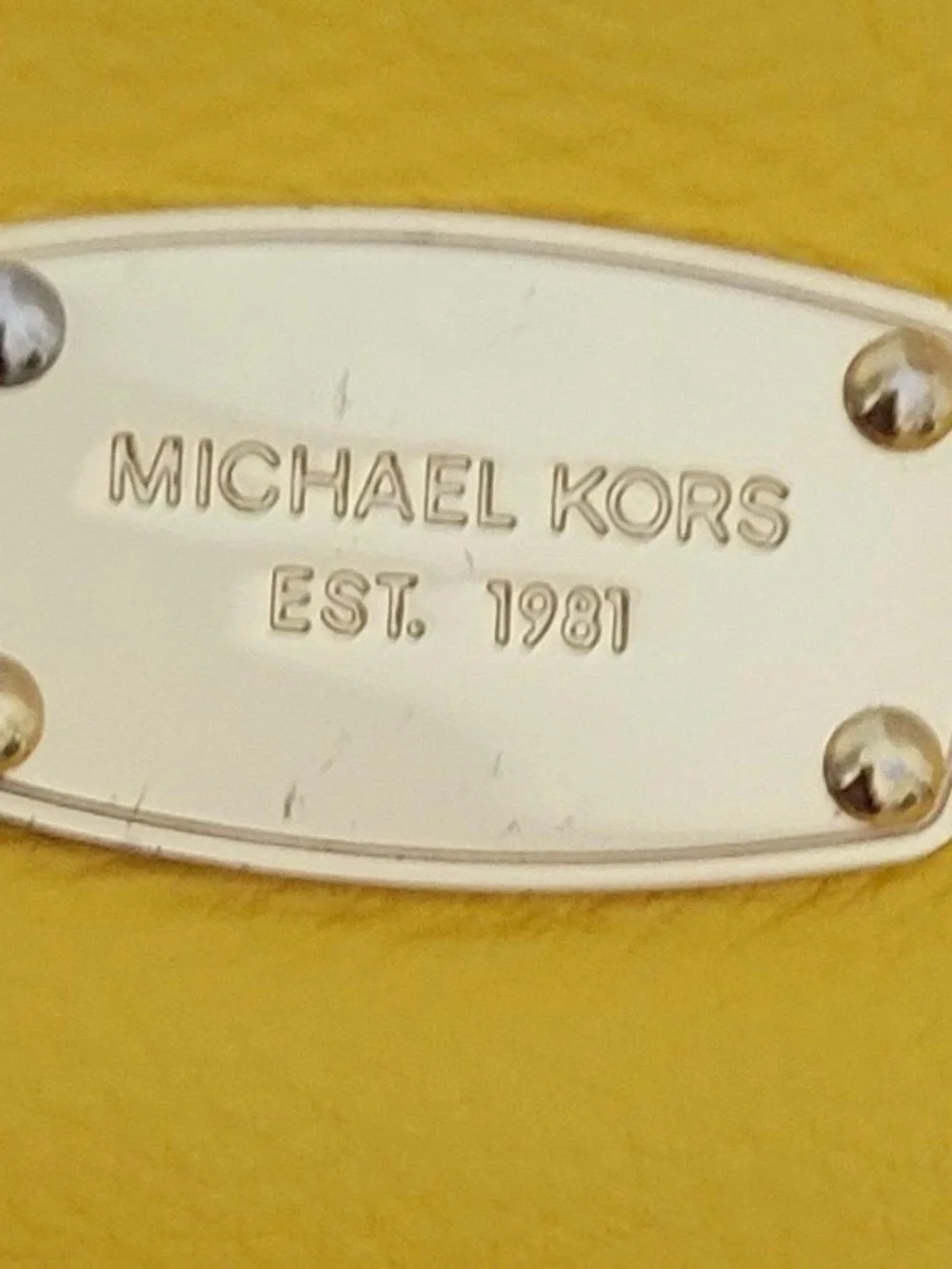 Michael Kors Yellow Pebbled Leather Crossbody Bag with Built In Wallet